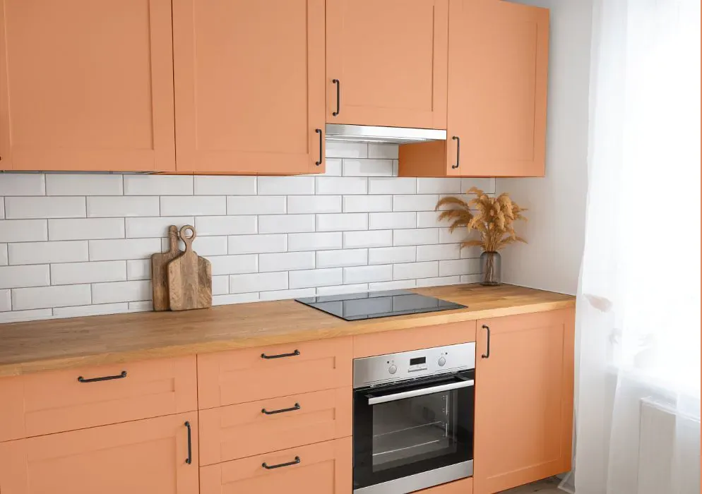 Benjamin Moore Peachland kitchen cabinets