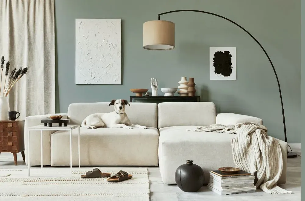 Benjamin Moore Pearl cozy living room