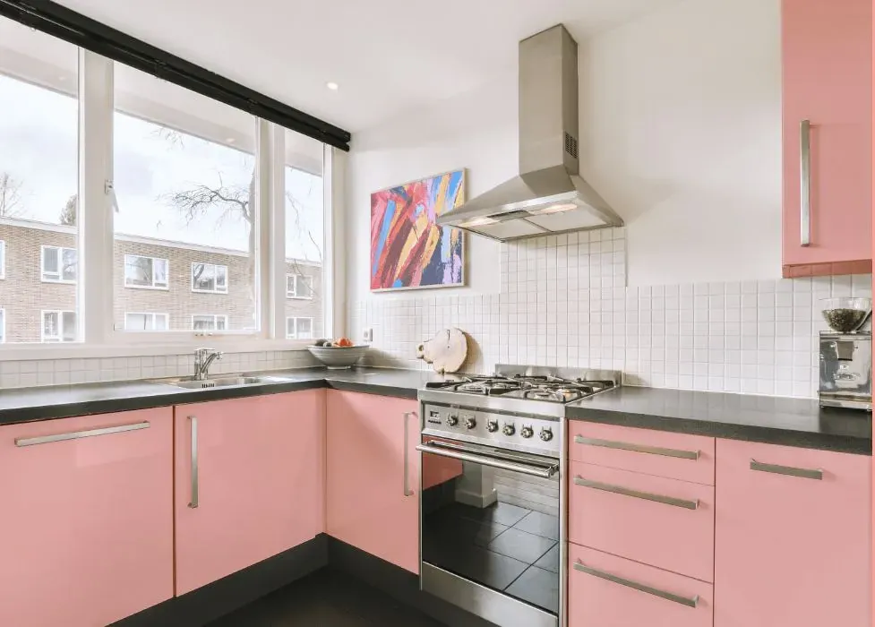 Benjamin Moore Pearly Pink kitchen cabinets