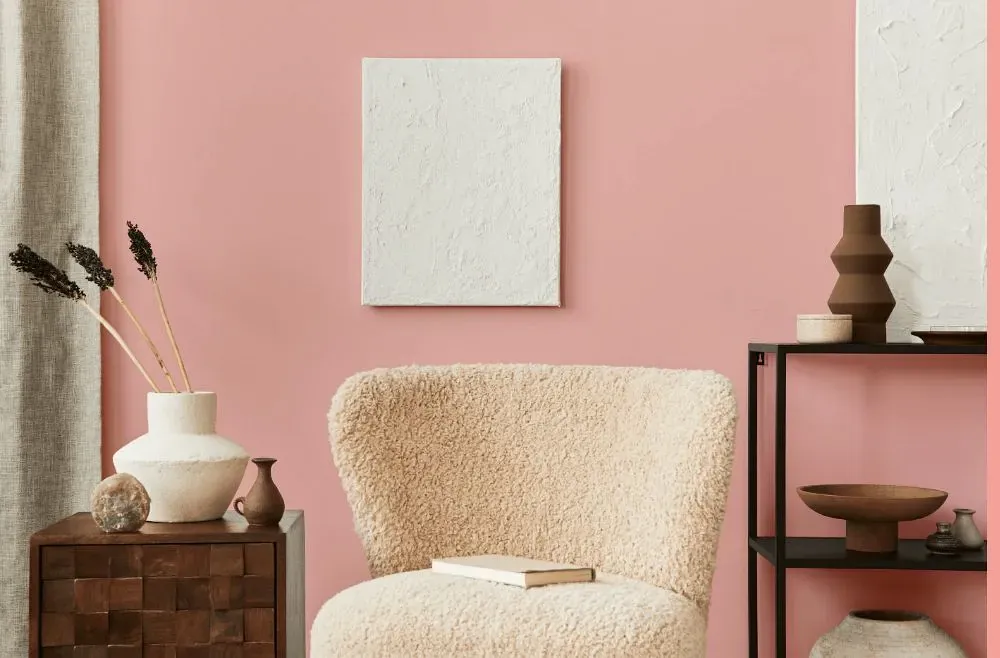 Benjamin Moore Pearly Pink living room interior