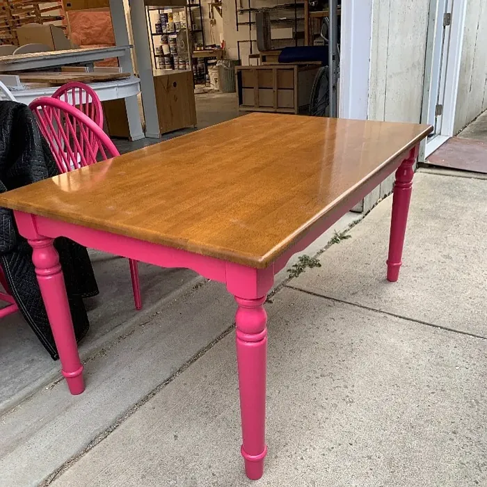 Benjamin Moore Peony painted table