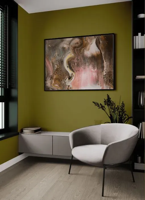 Benjamin Moore Perfectly Pesto living room