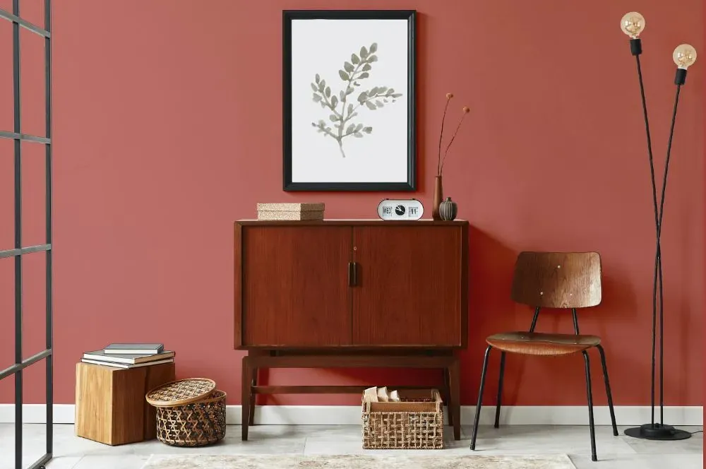 Benjamin Moore Persimmon japandi interior