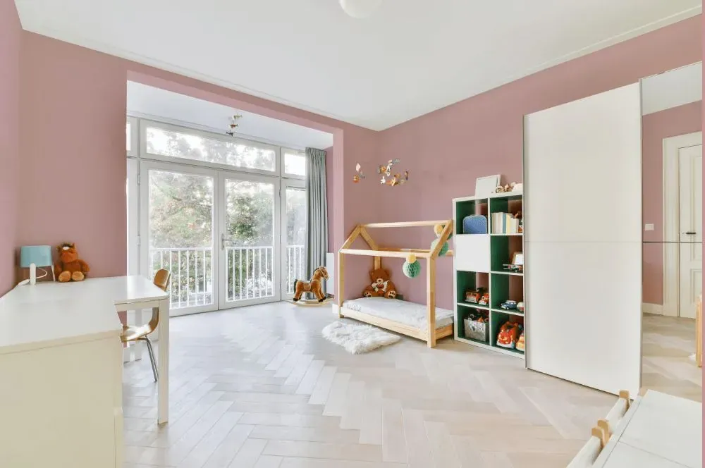 Benjamin Moore Pink Attraction kidsroom interior, children's room