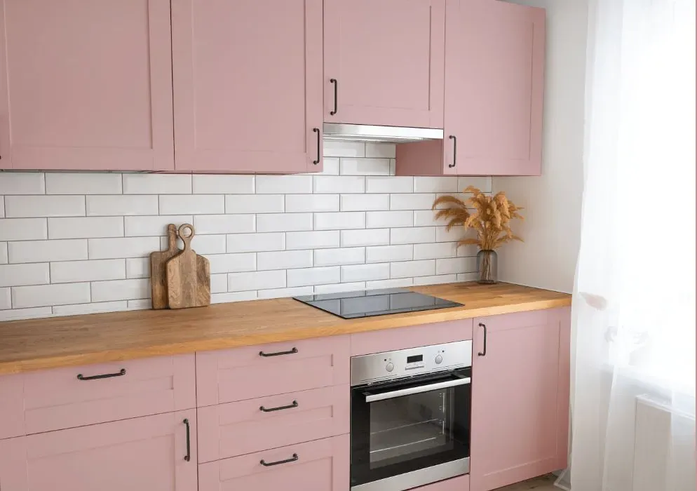 Benjamin Moore Pink Attraction kitchen cabinets