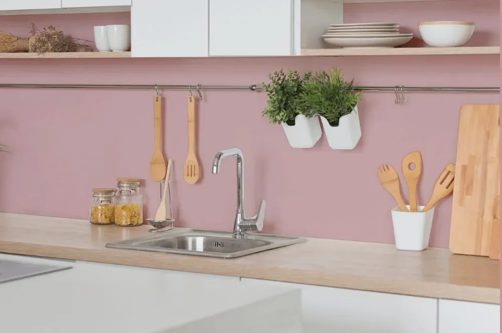 Benjamin Moore Pink Attraction kitchen backsplash