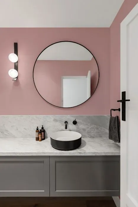 Benjamin Moore Pink Attraction minimalist bathroom