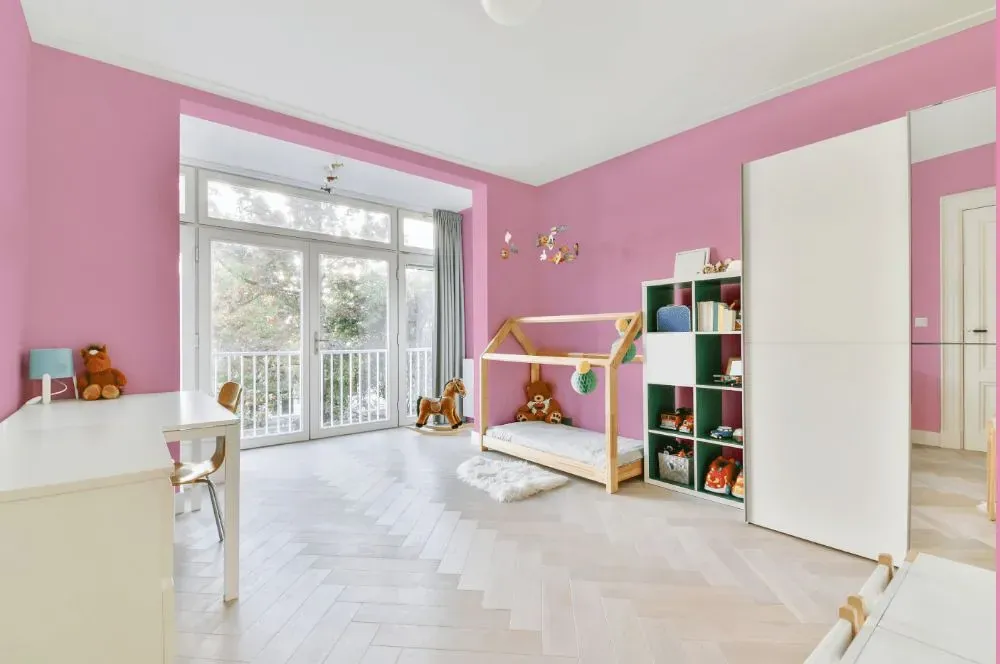 Benjamin Moore Pink Begonia kidsroom interior, children's room