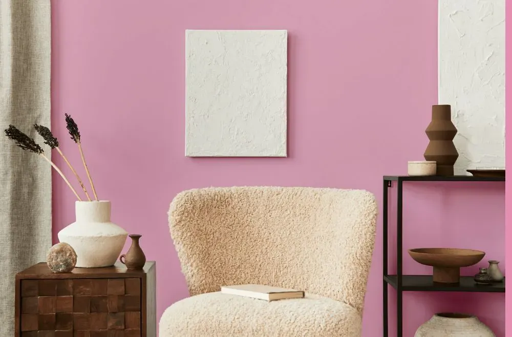 Benjamin Moore Pink Begonia living room interior