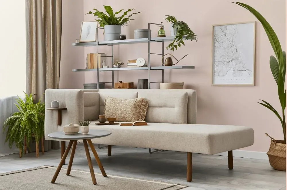 Benjamin Moore Pink Cloud living room