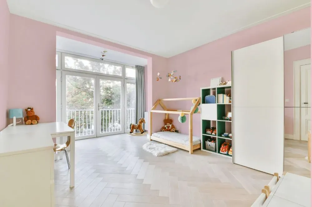 Benjamin Moore Pink Dynasty kidsroom interior, children's room