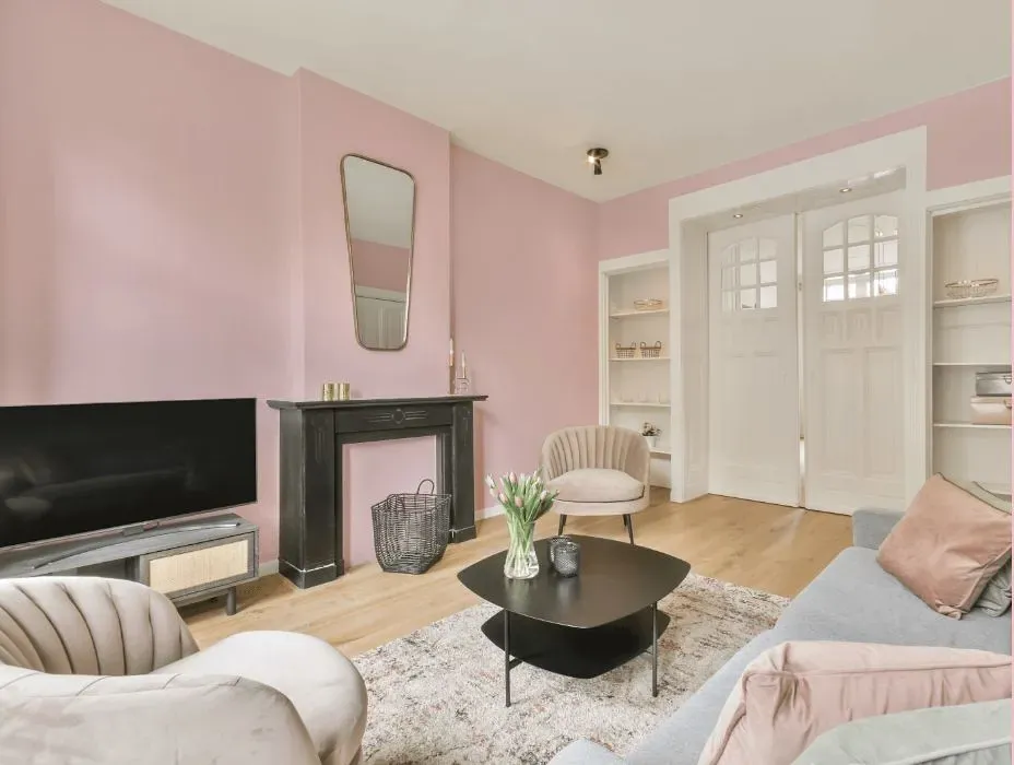 Benjamin Moore Pink Dynasty victorian house interior