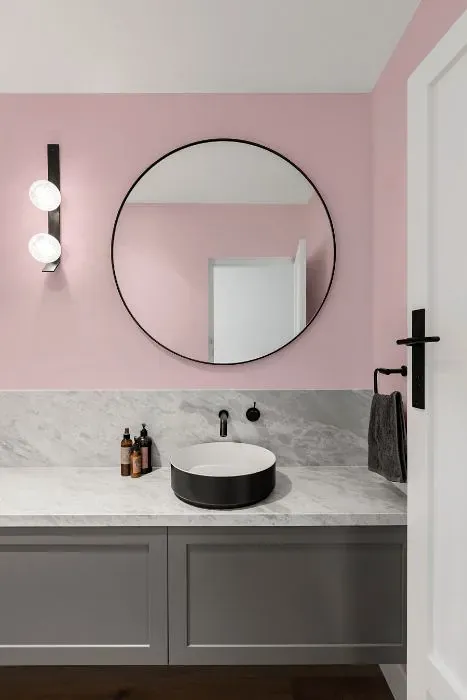 Benjamin Moore Pink Dynasty minimalist bathroom