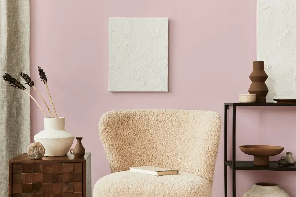 Benjamin Moore Pink Dynasty living room interior