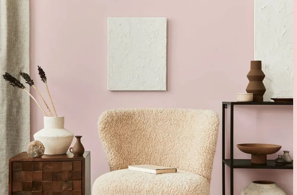 Benjamin Moore Pink Fairy living room interior