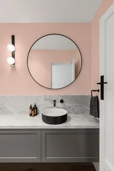 Benjamin Moore Pink Harmony minimalist bathroom