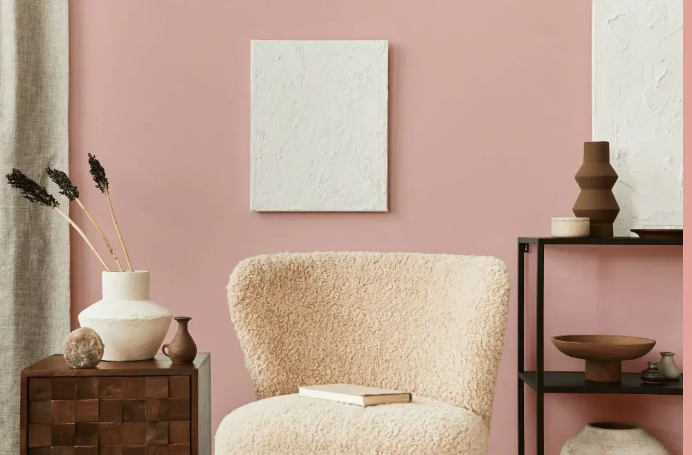 Benjamin Moore Pink Hibiscus living room interior