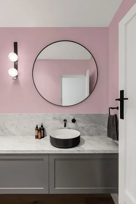 Benjamin Moore Pink Innocence minimalist bathroom