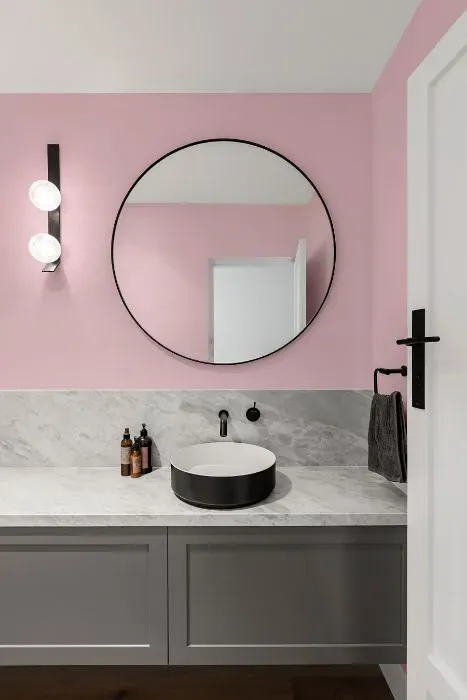 Benjamin Moore Pink Lace minimalist bathroom