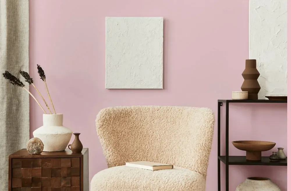Benjamin Moore Pink Lace living room interior