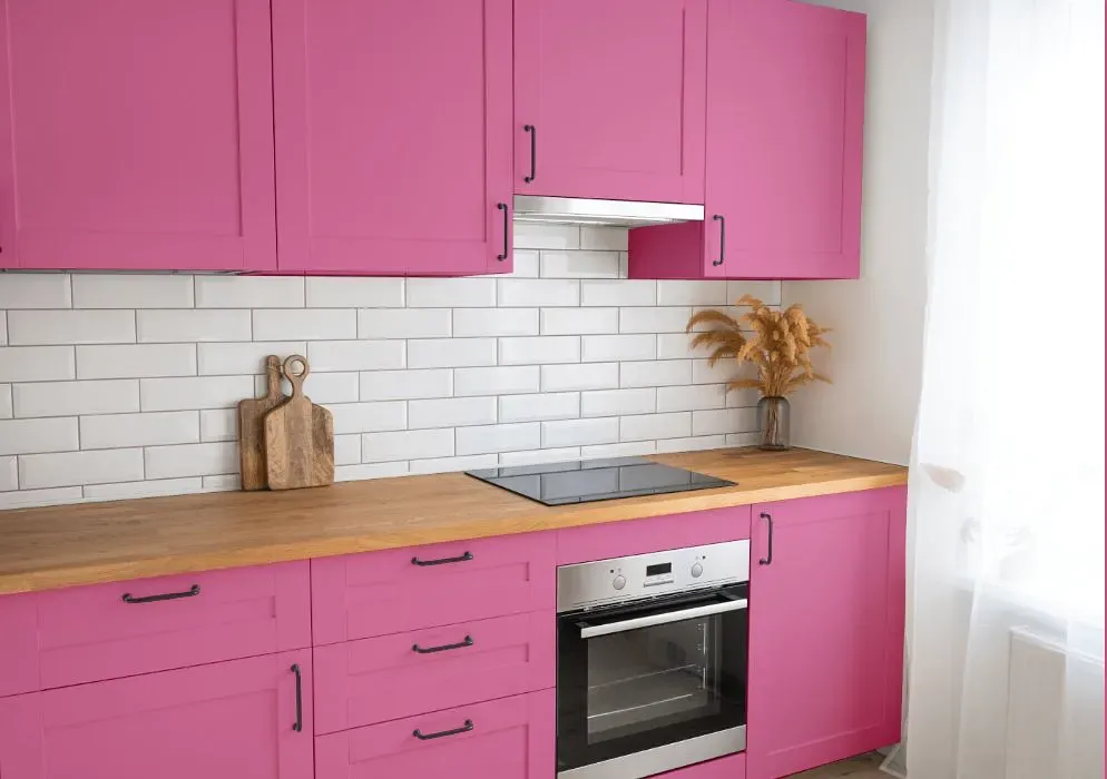 Benjamin Moore Pink Ladies kitchen cabinets