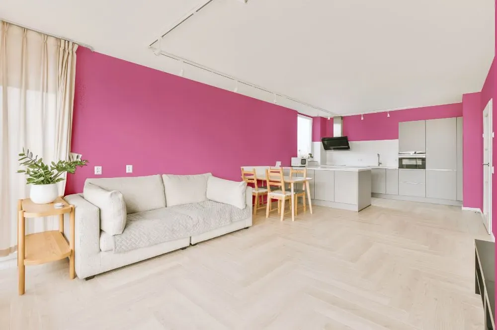 Benjamin Moore Pink Ladies living room interior