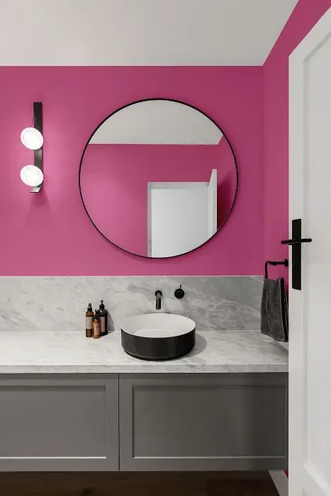 Benjamin Moore Pink Ladies minimalist bathroom