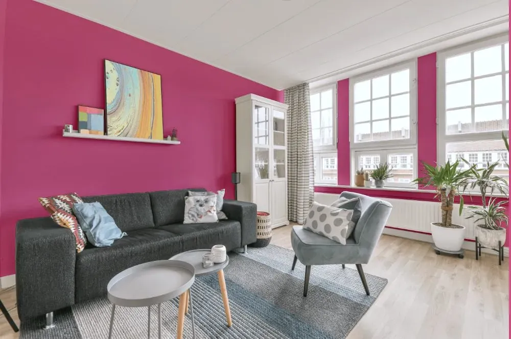 Benjamin Moore Pink Ladies living room walls