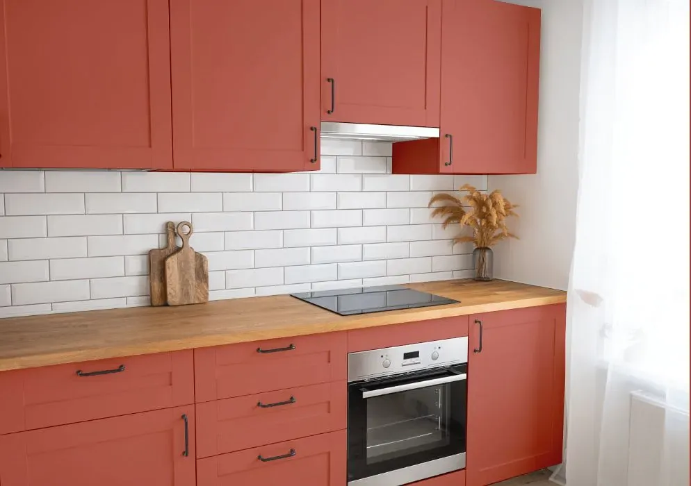 Benjamin Moore Pink Mix kitchen cabinets