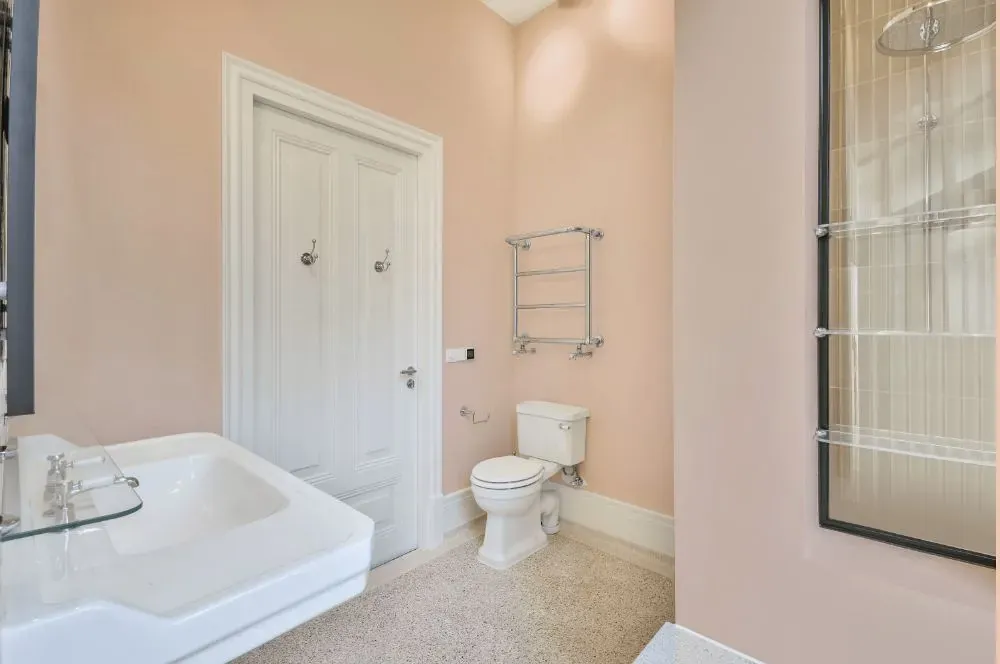 Benjamin Moore Pink Moiré bathroom