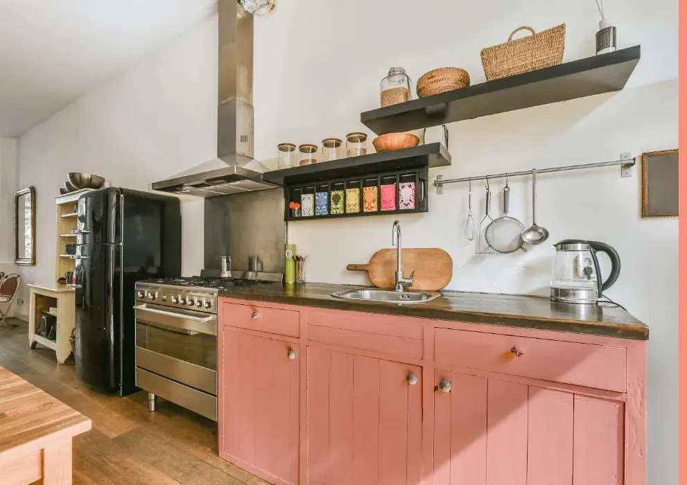 Benjamin Moore Pink Paradise kitchen cabinets