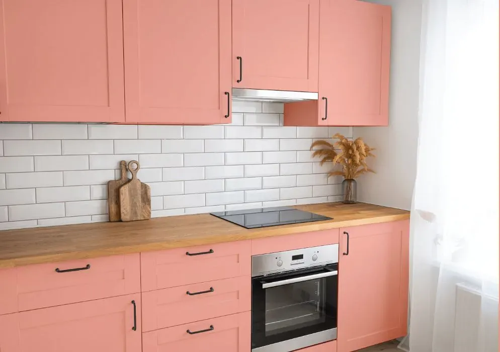 Benjamin Moore Pink Paradise kitchen cabinets