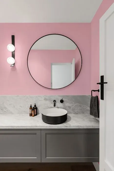 Benjamin Moore Pink Parfait minimalist bathroom