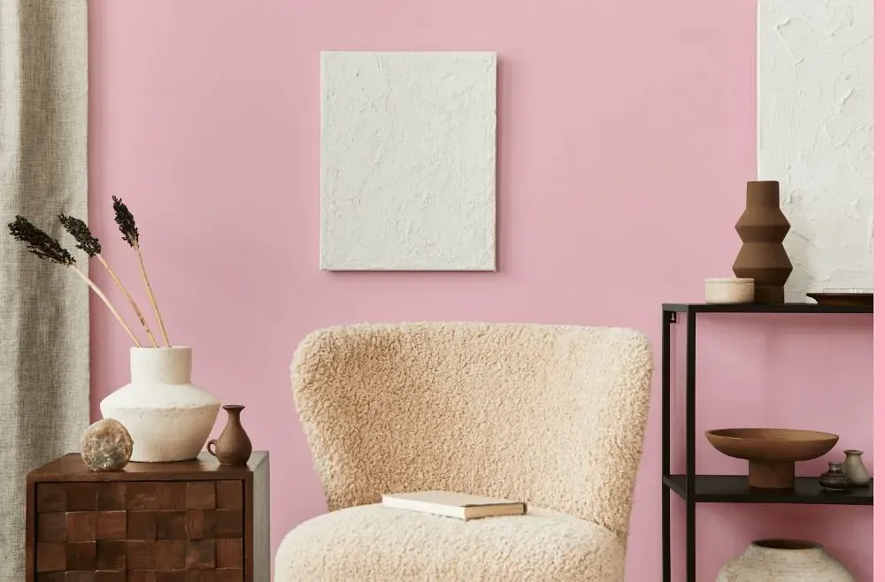 Benjamin Moore Pink Parfait living room interior
