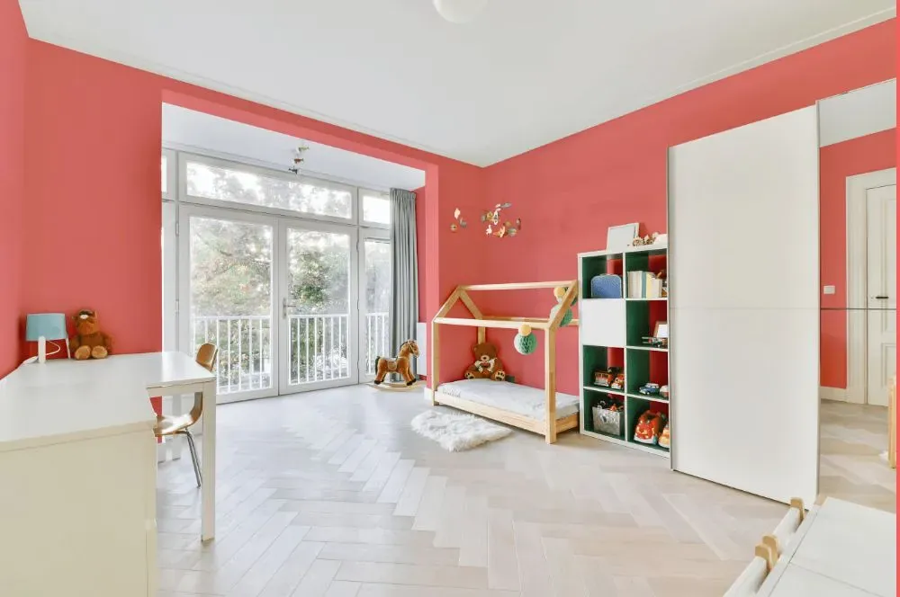Benjamin Moore Pink Peach kidsroom interior, children's room
