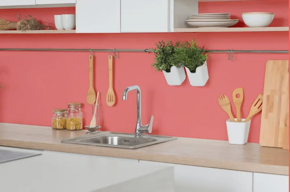 Benjamin Moore Pink Peach kitchen backsplash