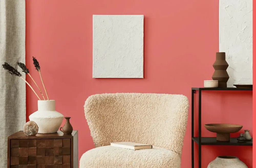 Benjamin Moore Pink Peach living room interior