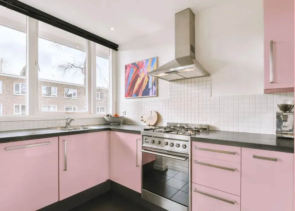 Benjamin Moore Pink Pearl kitchen cabinets