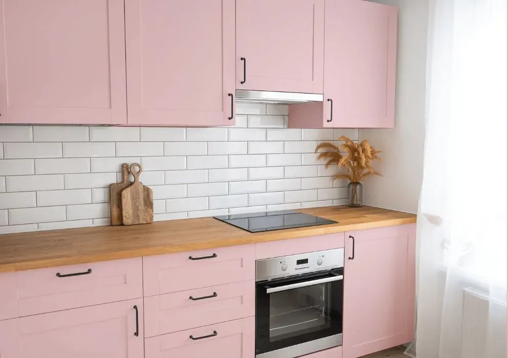 Benjamin Moore Pink Pearl kitchen cabinets