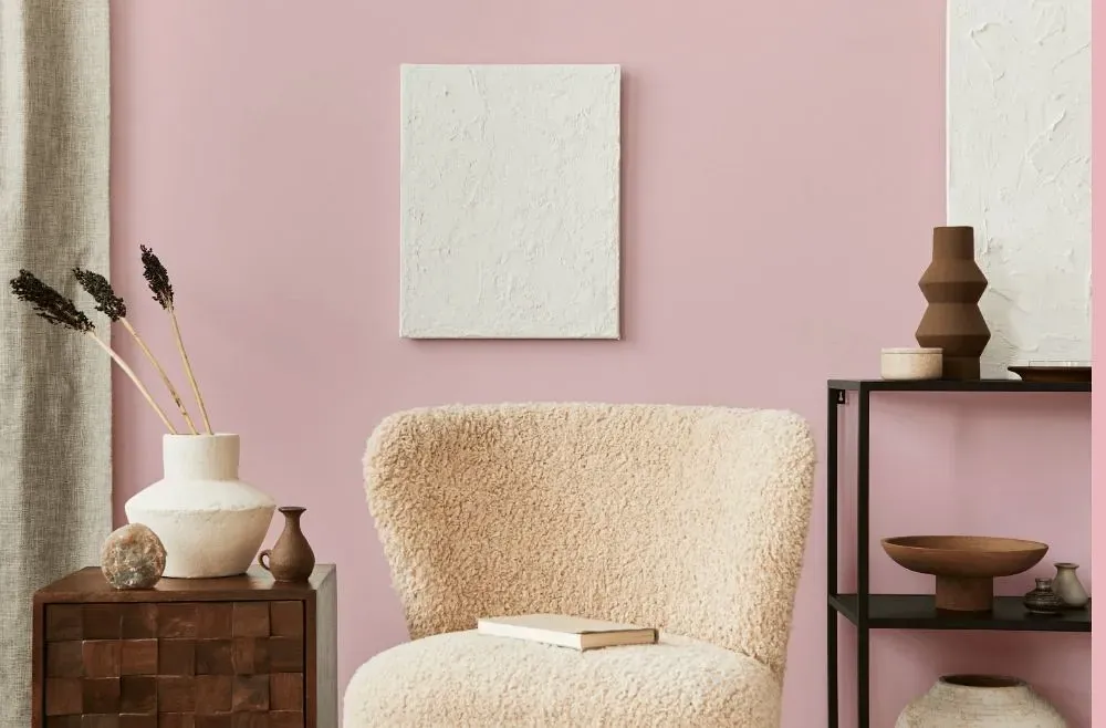 Benjamin Moore Pink Pearl living room interior