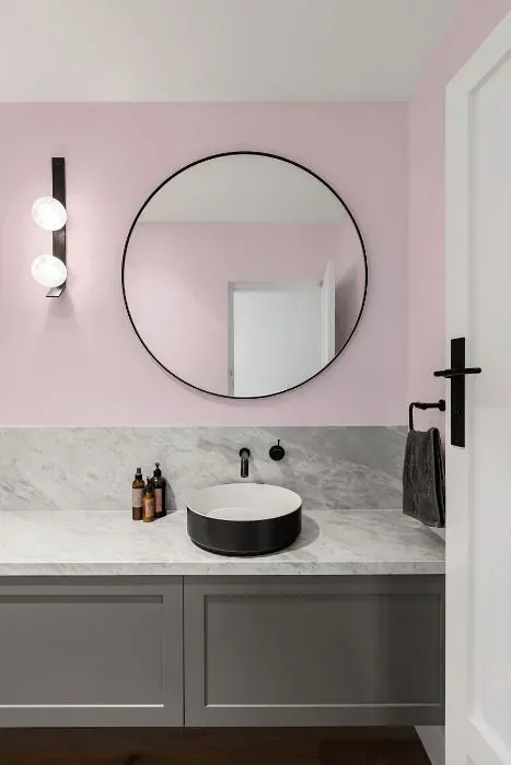 Benjamin Moore Pink Peony minimalist bathroom