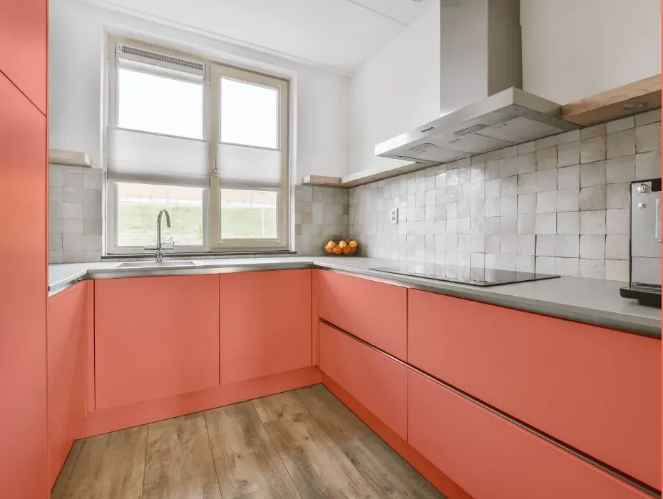 Benjamin Moore Pink Polka Dot small kitchen cabinets