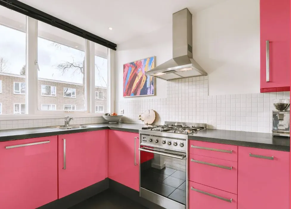 Benjamin Moore Pink Popsicle kitchen cabinets