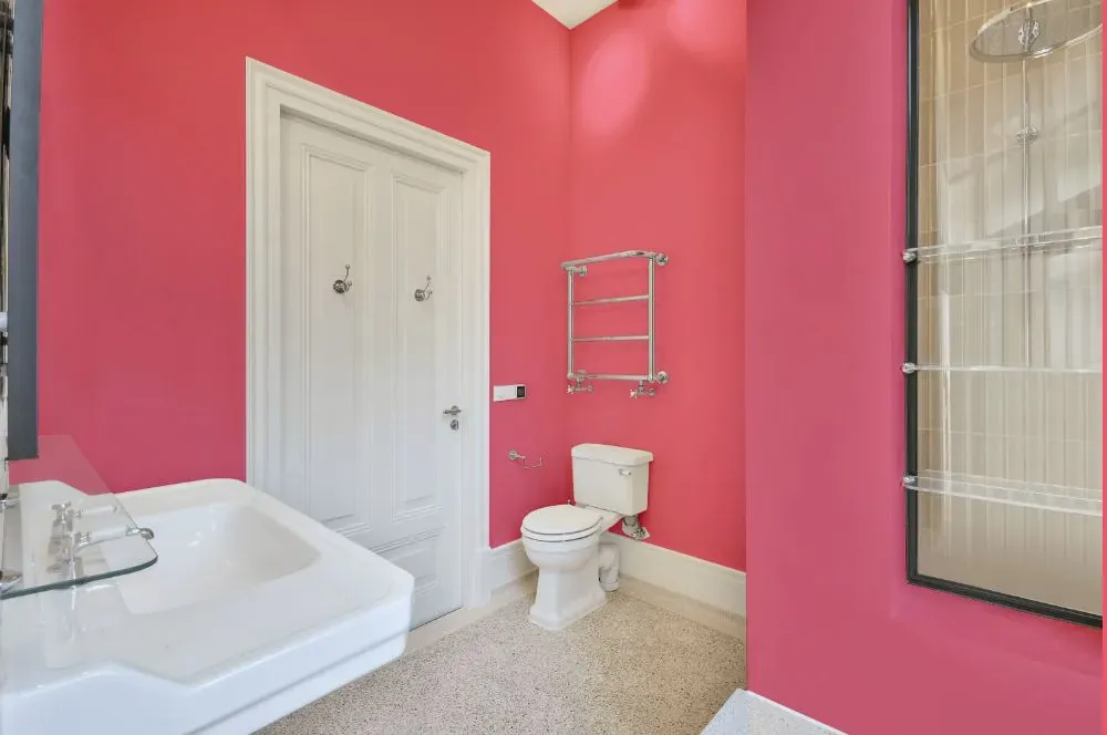 Benjamin Moore Pink Popsicle bathroom