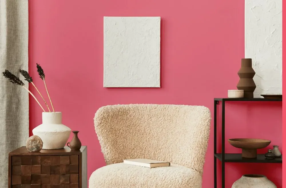 Benjamin Moore Pink Popsicle living room interior