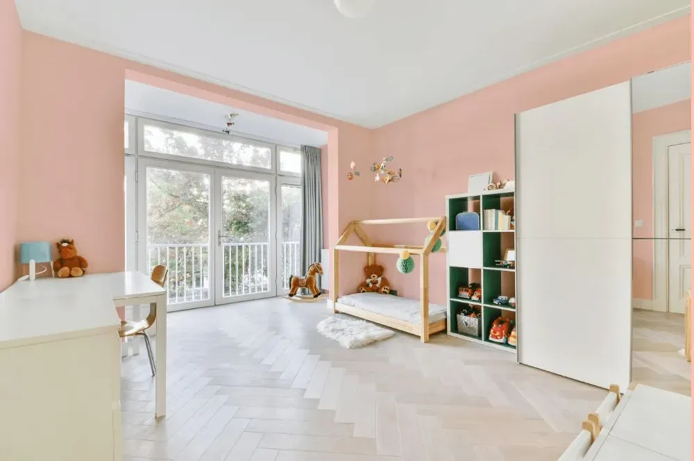 Benjamin Moore Pink Powderpuff kidsroom interior, children's room