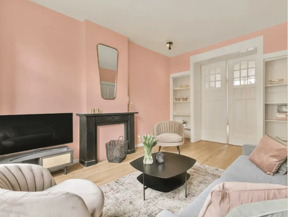 Benjamin Moore Pink Powderpuff victorian house interior