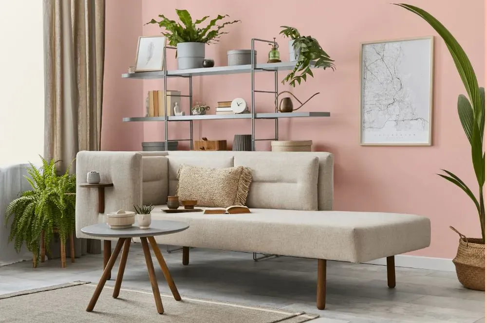 Benjamin Moore Pink Powderpuff living room