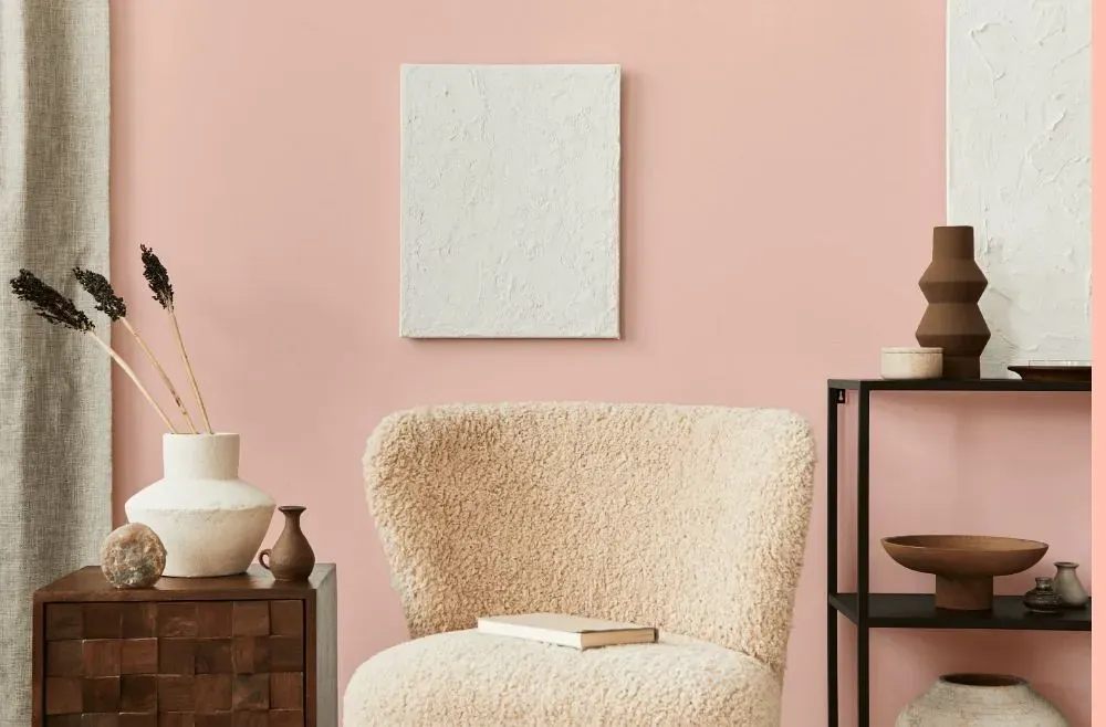 Benjamin Moore Pink Powderpuff living room interior