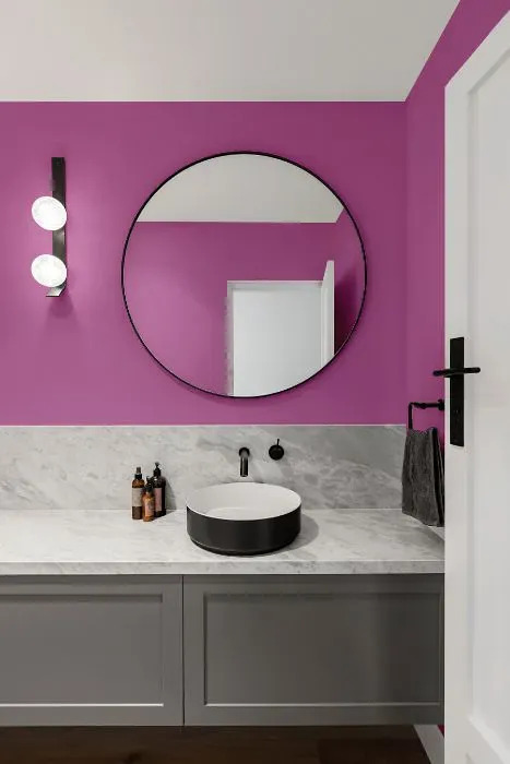 Benjamin Moore Pink Raspberry minimalist bathroom